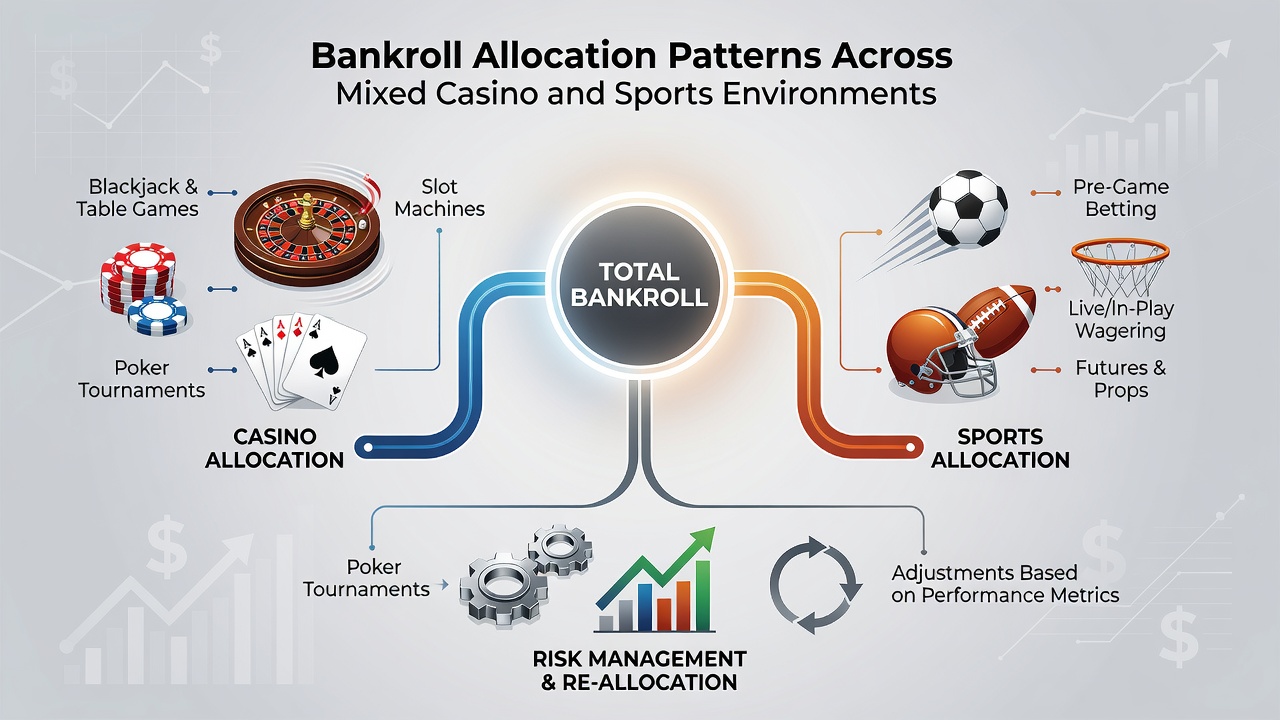 Chart showing allocation shifts between casino and sports betting over time