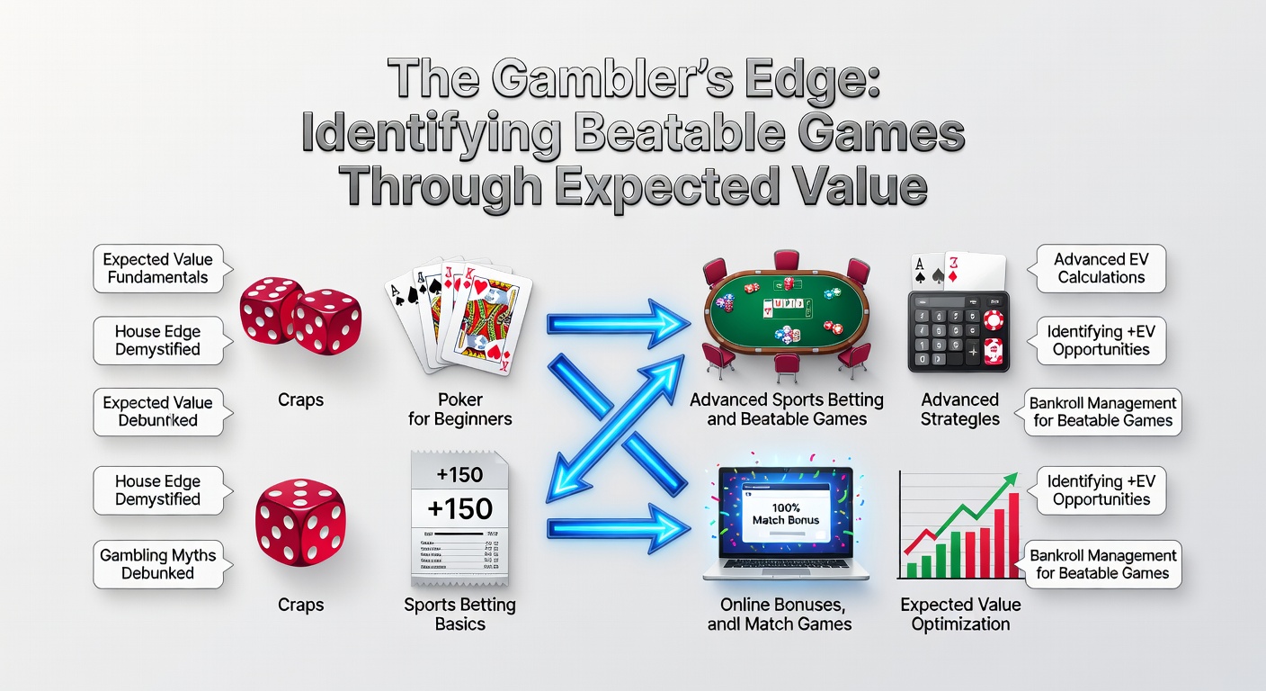 A dynamic illustration showing fluctuating graphs representing variance in gambling games like poker hands, craps dice rolls, and sports betting outcomes, with casino chips and scoreboards in the background