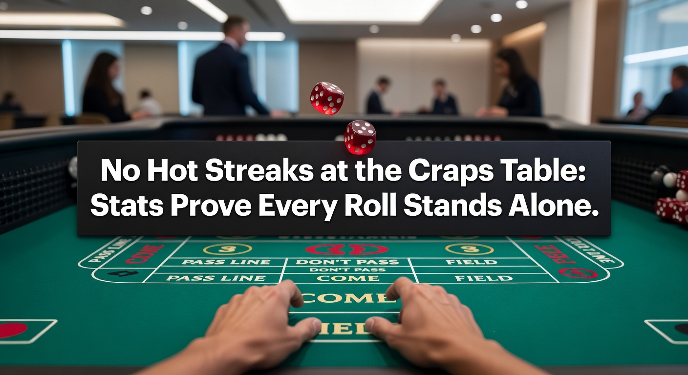 Vibrant craps table under casino lights with dice mid-roll, crowds cheering a shooter's streak