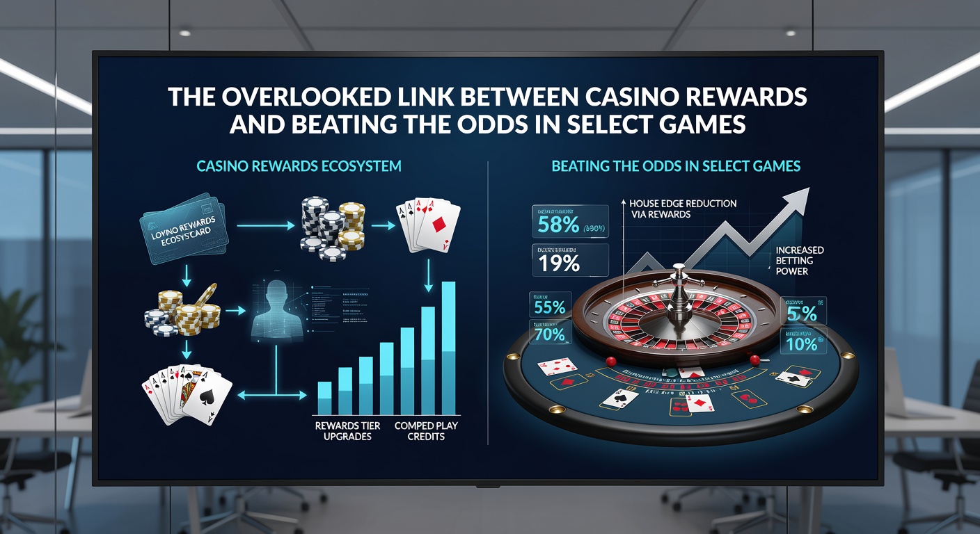 Player reviewing casino rewards statement next to blackjack table with strategy card visible