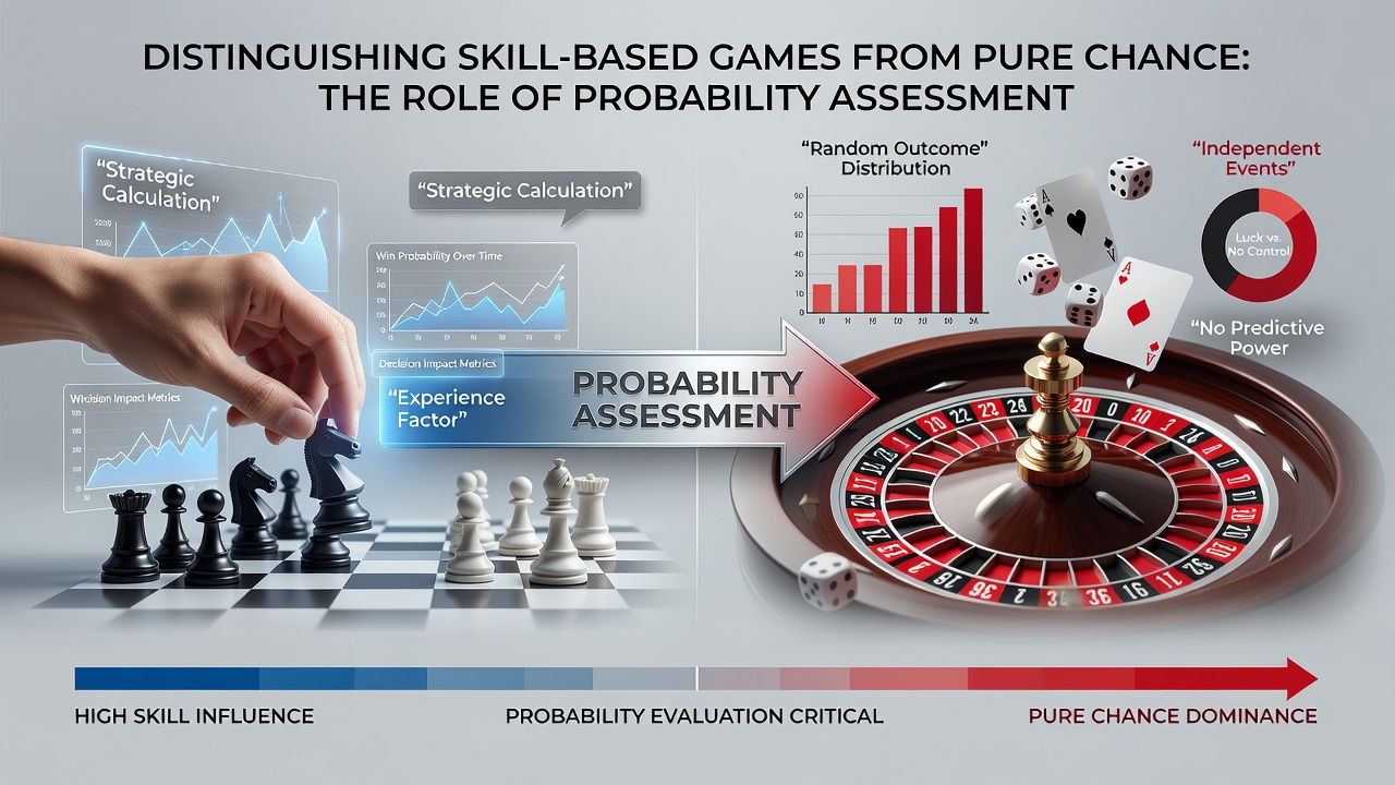 Flowchart showing regulatory decision process for skill versus chance classification