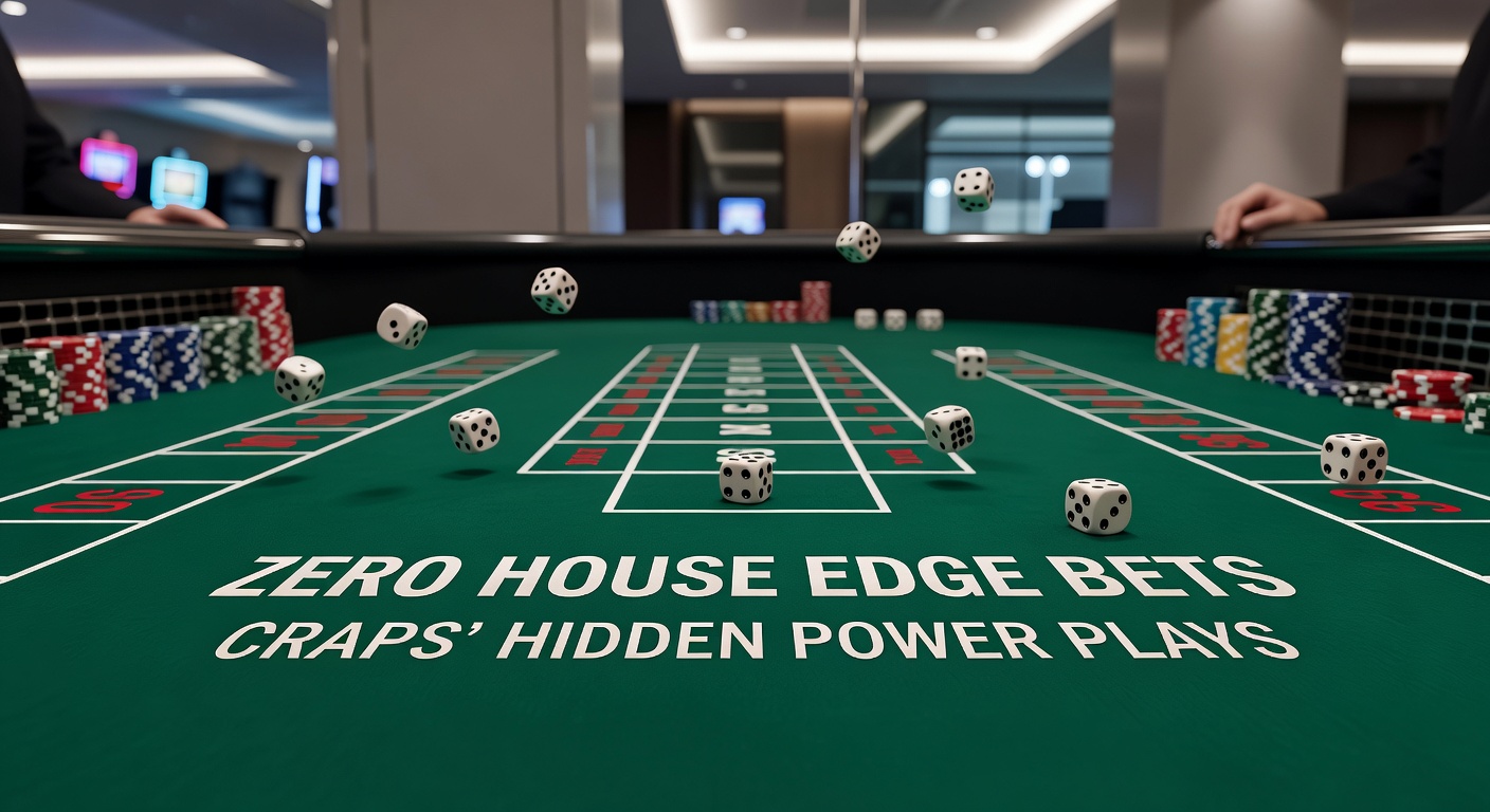 Close-up of craps odds bet payout slip on green felt, showing true odds multipliers like 3:2 and 6:5 beside stacked chips